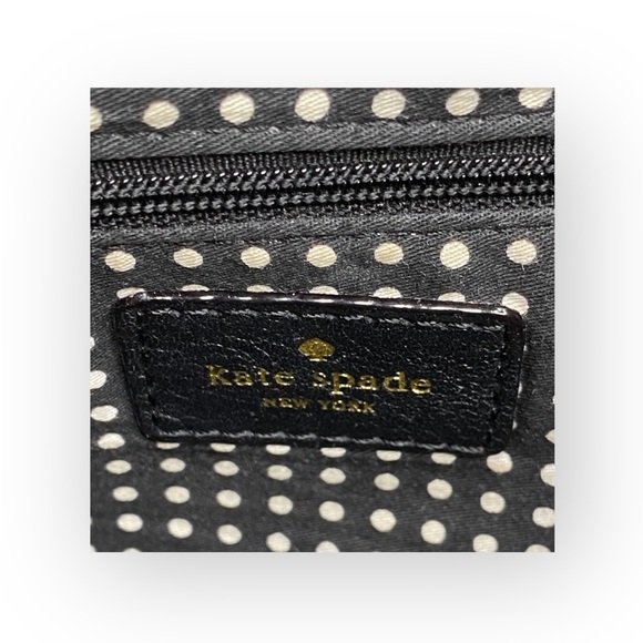 kate spade  Magnolia Park Large Two Tone Leather Satchel Handbag  Black Ivory - Picture 15 of 16